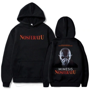 Beyaz Unisex The Vampire Printing Horror Movie Nosferatu Graphic Sweatshirts Long Sleeve MenWomen