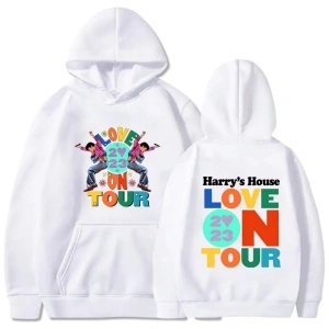 Beyaz Unisex Tur üzerinde Harrys evi aşk Hoody Streetwear baskıi özgünlük estetik