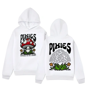 Beyaz Unisex Vintage rahat Hoodie pihoodie zihin Shroom yönlü giyim Y2K High Street