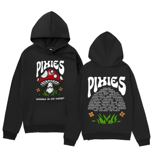 Beyaz Unisex Vintage rahat Hoodie pihoodie zihin Shroom yönlü giyim Y2K High Street