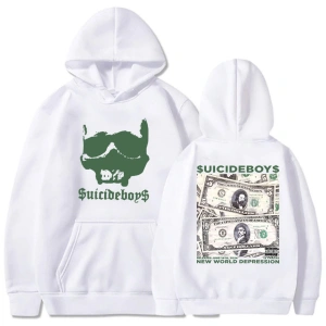 Beyaz Unisex YENI DÜNYA DEPRESSI Albümü Kapüşonlular Streetwear Ropa HombreekSı