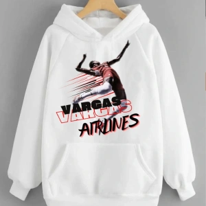 Beyaz Vargas Baskılı Oversize Kapuşonlu Unisex Sweatshirt Bsgvargas