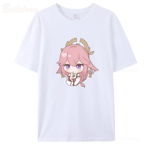 Beyaz Yae Miko Genshin Etki Sıcak Oyun Anime