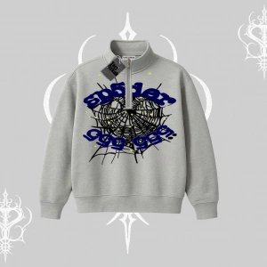 Beyaz Yarım Fermuarlı Sweatshirt Sp55der