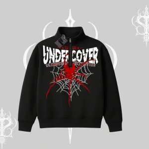 Beyaz Yarım Fermuarlı Sweatshirt Spider Undercover