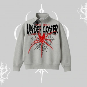 Beyaz Yarım Fermuarlı Sweatshirt Spider Undercover