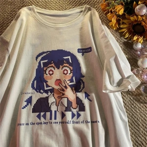 Beyaz yaz mozaik karikatür Harajukuk estetik V