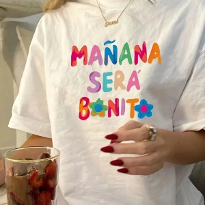 Beyaz Yumuşak Vintage Baskı Yuvarlak Yaka T Her Mevsim Üst Tee Graf