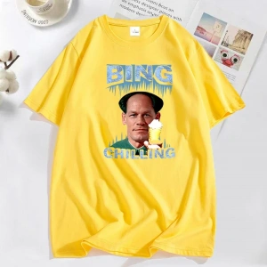 Bing soğutma Retro John Xina dondurma erkek tişört siyah pamuk yaz rahat kısa kollu erkek T S 2988