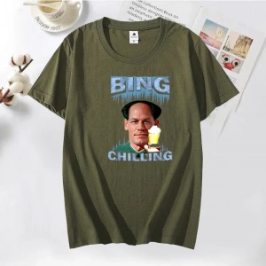 Bing soğutma Retro John Xina dondurma erkek tişört siyah pamuk yaz rahat kısa kollu erkek T S 2988