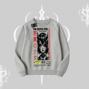 Biskilet Sweatshirt Anime Devils Girl Japanese Style Baskılı