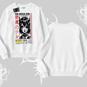 Biskilet Sweatshirt Anime Devils Girl Japanese Style Baskılı