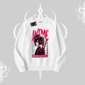Biskilet Sweatshirt Anime Girlfriend Kırmızı
