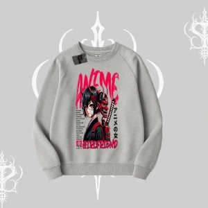 Biskilet Sweatshirt Anime Girlfriend Kırmızı