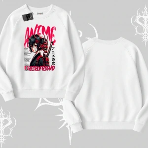 Biskilet Sweatshirt Anime Girlfriend Kırmızı