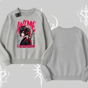 Biskilet Sweatshirt Anime Girlfriend Kırmızı