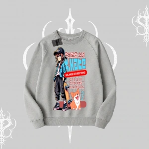 Biskilet Sweatshirt Anime Hiker Girl Balance Is Everything Baskılı
