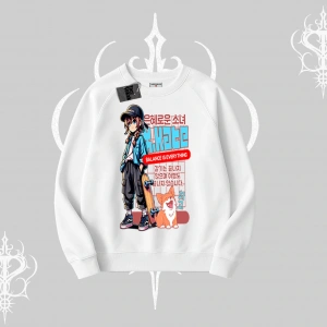 Biskilet Sweatshirt Anime Hiker Girl Balance Is Everything Baskılı