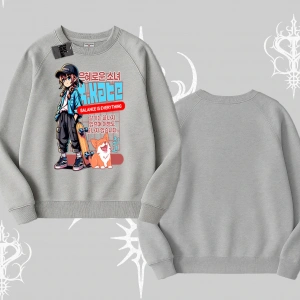 Biskilet Sweatshirt Anime Hiker Girl Balance Is Everything Baskılı