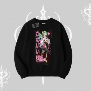 Biskilet Sweatshirt Anime Kawaii Japon Kız Desenli