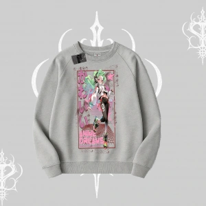 Biskilet Sweatshirt Anime Kawaii Japon Kız Desenli