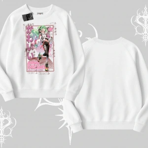 Biskilet Sweatshirt Anime Kawaii Japon Kız Desenli