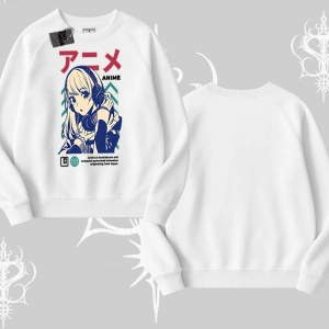 Biskilet Sweatshirt Anime Kız Desenli Japon Tarzı