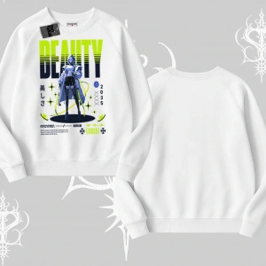 Biskilet Sweatshirt Anime Unity Neon Detaylı Grafik Baskılı