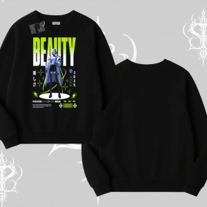 Biskilet Sweatshirt Anime Unity Neon Detaylı Grafik Baskılı