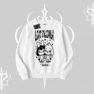 Biskilet Sweatshirt Best Friends Forever Baskılı Sevimli Tasarım