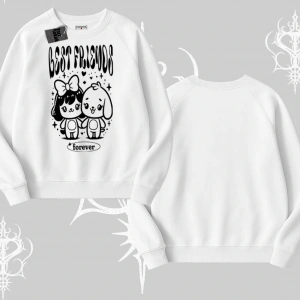 Biskilet Sweatshirt Best Friends Forever Baskılı Sevimli Tasarım
