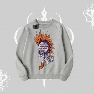 Biskilet Sweatshirt Burning Skull Rebel Street Anthem