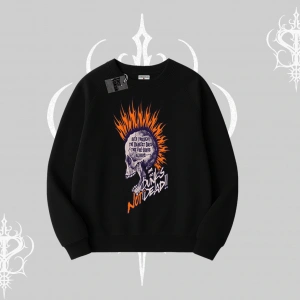 Biskilet Sweatshirt Burning Skull Rebel Street Anthem