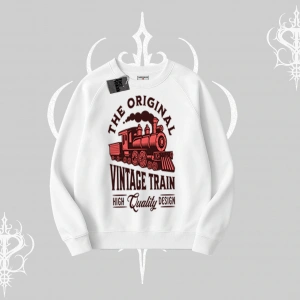 Biskilet Sweatshirt Classic Railroad Vintage Train Street Aesthetic