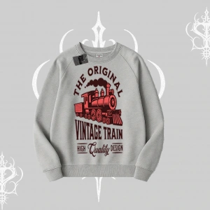 Biskilet Sweatshirt Classic Railroad Vintage Train Street Aesthetic