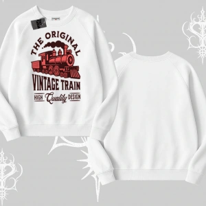 Biskilet Sweatshirt Classic Railroad Vintage Train Street Aesthetic