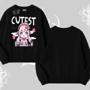 Biskilet Sweatshirt Cute Anime Gamer Girl Baskılı