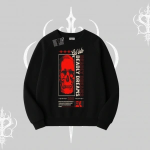 Biskilet Sweatshirt Deadly Dreams Skull Redcore Street Manifest