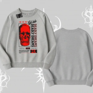 Biskilet Sweatshirt Deadly Dreams Skull Redcore Street Manifest