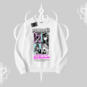 Biskilet Sweatshirt Fearless Soul Anime Kolaj Baskılı