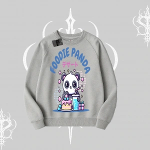 Biskilet Sweatshirt Foodie Panda Tatlı ve Sevimli Panda Baskılı
