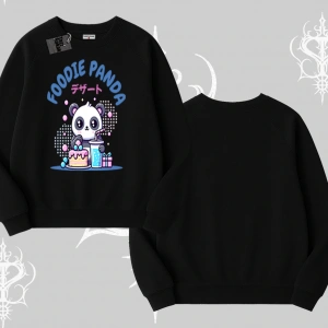 Biskilet Sweatshirt Foodie Panda Tatlı ve Sevimli Panda Baskılı