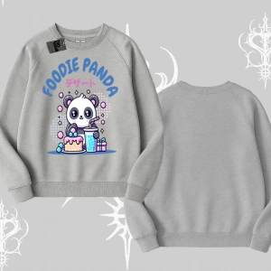 Biskilet Sweatshirt Foodie Panda Tatlı ve Sevimli Panda Baskılı