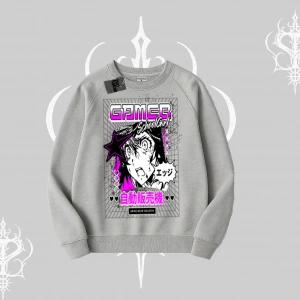 Biskilet Sweatshirt Games Schoolgirl Anime Baskılı