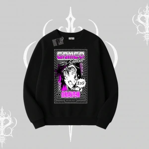 Biskilet Sweatshirt Games Schoolgirl Anime Baskılı