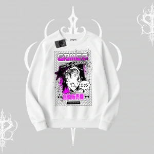 Biskilet Sweatshirt Games Schoolgirl Anime Baskılı