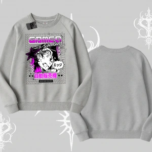 Biskilet Sweatshirt Games Schoolgirl Anime Baskılı