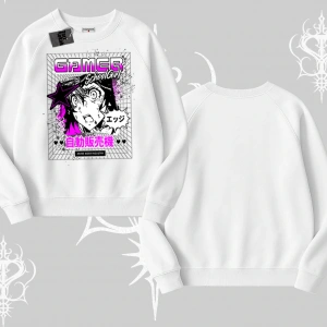 Biskilet Sweatshirt Games Schoolgirl Anime Baskılı