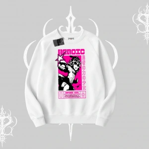 Biskilet Sweatshirt Heroic Anime Girl Japon Stil Grafik Baskılı