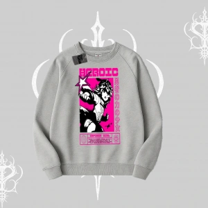 Biskilet Sweatshirt Heroic Anime Girl Japon Stil Grafik Baskılı
